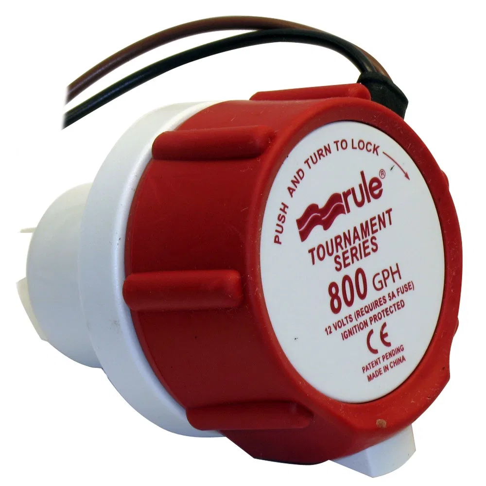 46DR – RULE Livewell/ Baitwell Pump Cartridge, Replacement For Tournament Series Livewell Pump 800 Gallon Per Hour